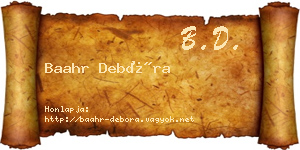 Baahr Debóra névjegykártya